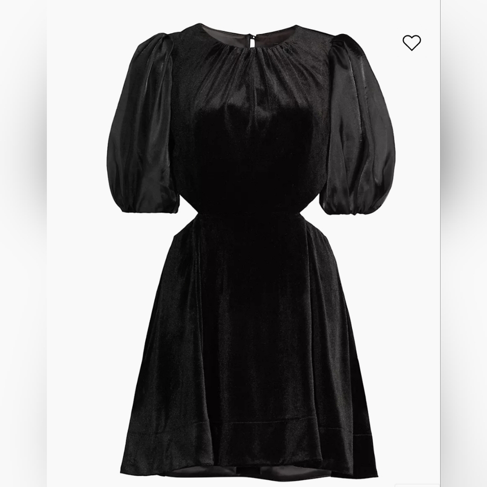 Open back velour minidress